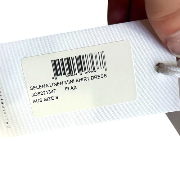 NWT JOSLIN SELENA LINEN MINI SHIRT Dress Size 4 100% Linen - Picture 7 of 12